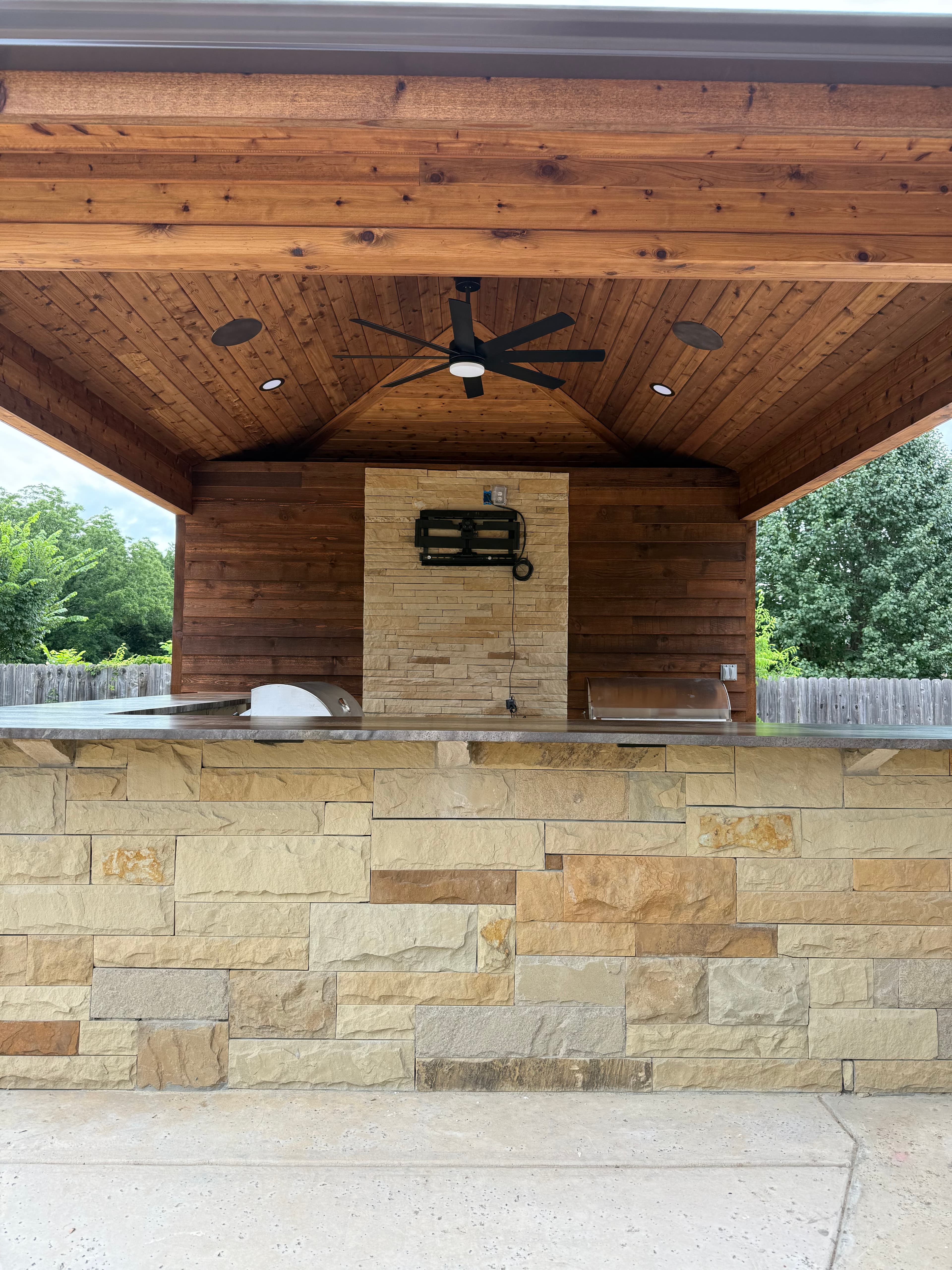Fireplace Ceiling Detail by Titan Built Outdoors