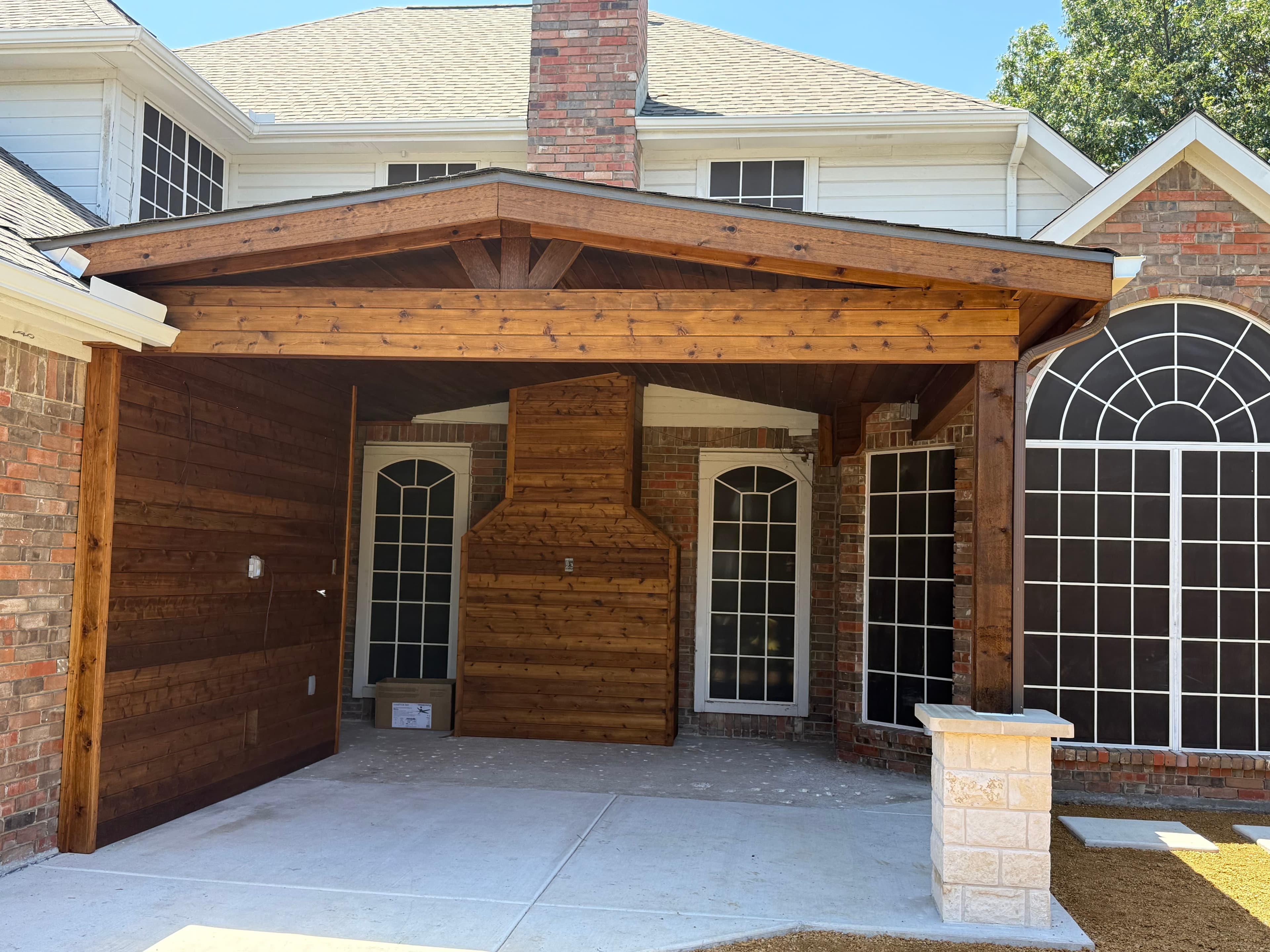Fireplace Patio Cover by Titan Built Outdoors